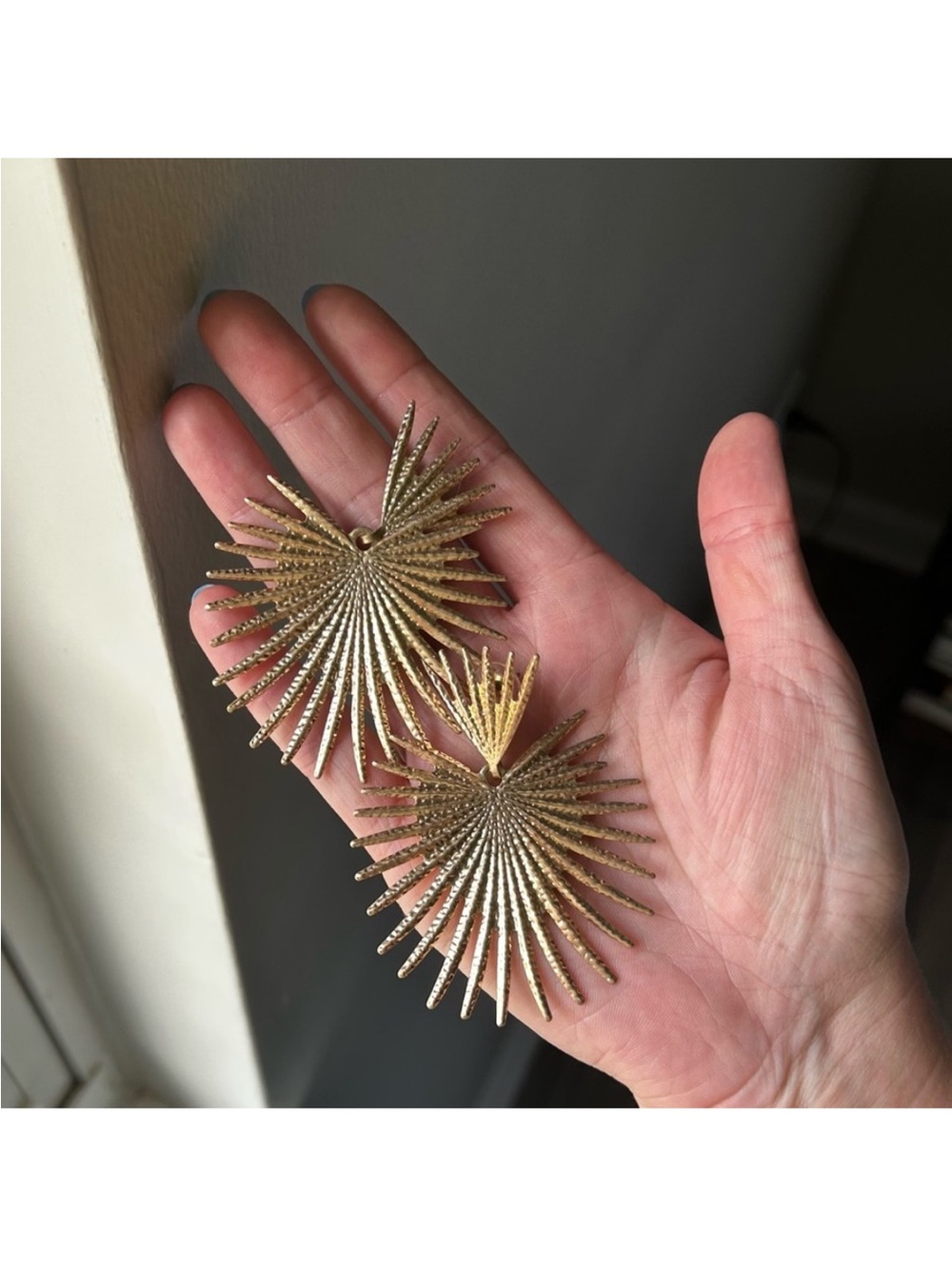 Radiant Gold Starburst Drop Earrings
